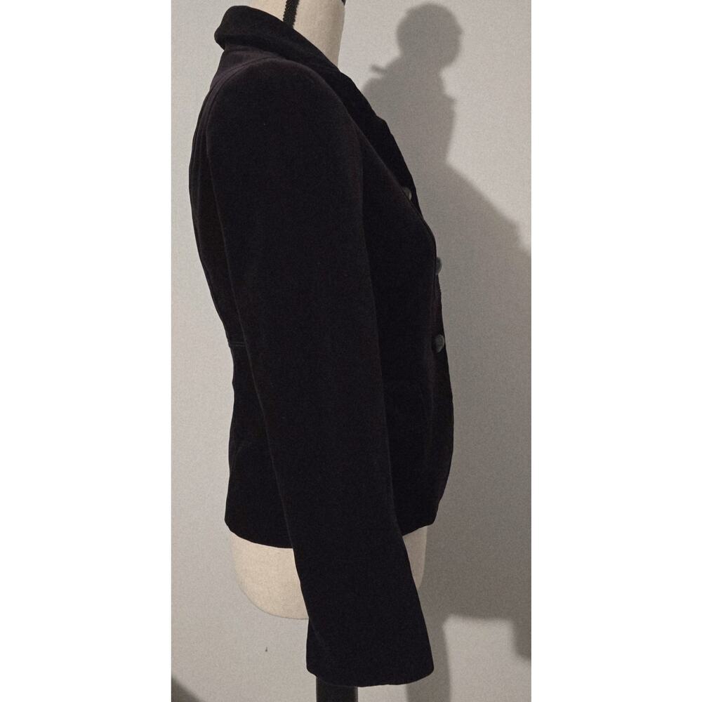Vintage Women's J. Crew Dark Purple Velveteen Blazer Single Breasted Sz 2P - Picture 2 of 10